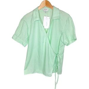 NORR NWT Karla Wrap Light Green Shirt Size XS